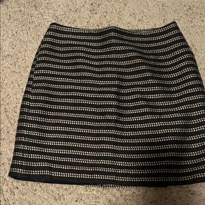 Loft Brown, blue and Cream Striped Skirt